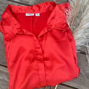 CATO orange satin top